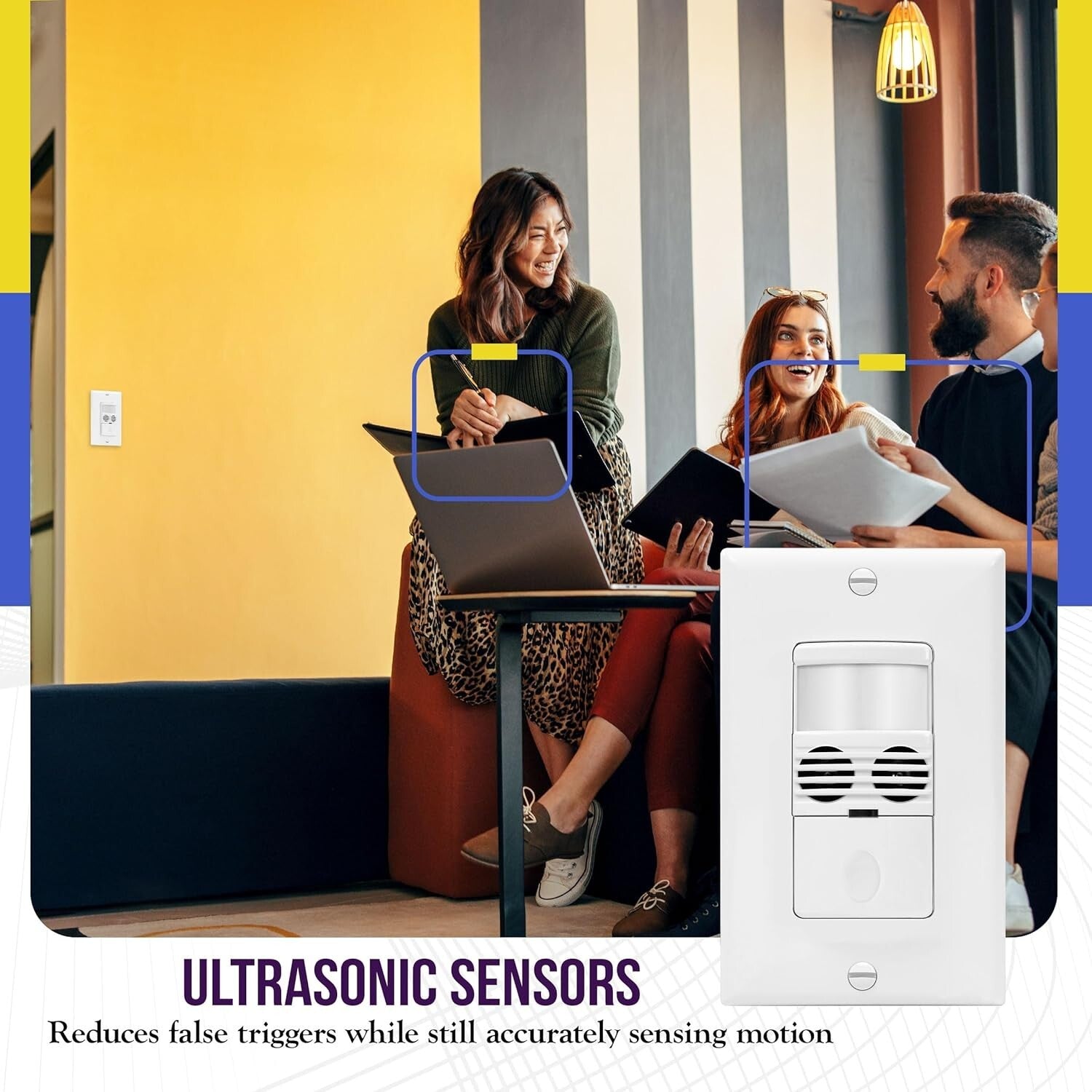 Smart Motion Sensor Switch - Ultrasonic & PIR Dual Tech for Accurate Lighting
