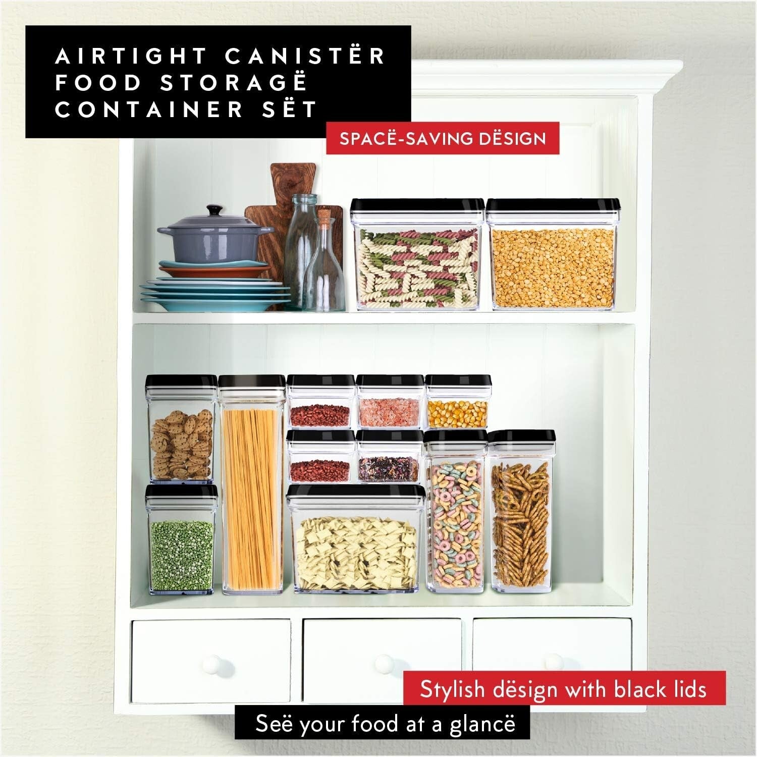 BPA-Free Food Storage Containers - Airtight Canisters for Flour, Sugar, and More