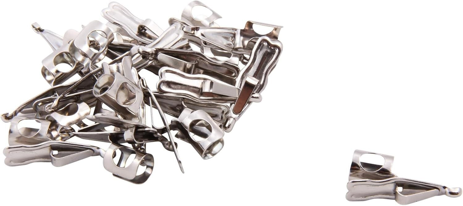 100 Chrome Pencil Clips in Stylish Tub - Perfect for Students and Professionals