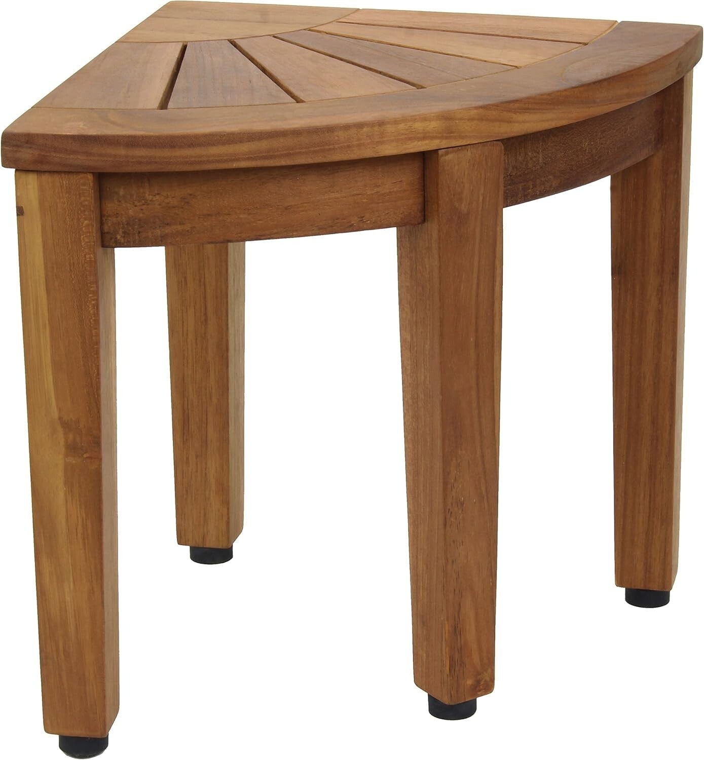 Elegant 12'' L-Shaped Teak Foot Rest with Adjustable Rubber Feet for Stability