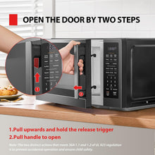 Load image into Gallery viewer, Sleek Black Stainless Steel Microwave Oven - Smart Sensor &amp; Easy Clean Features