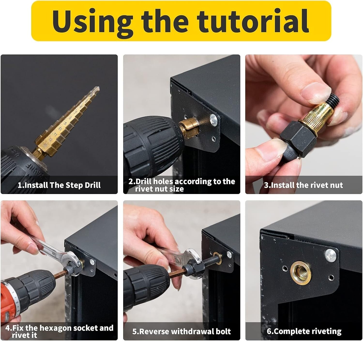 Professional Rivet Nut Hand Tool with 10 Mandrels - Ideal for All Metal Jobs