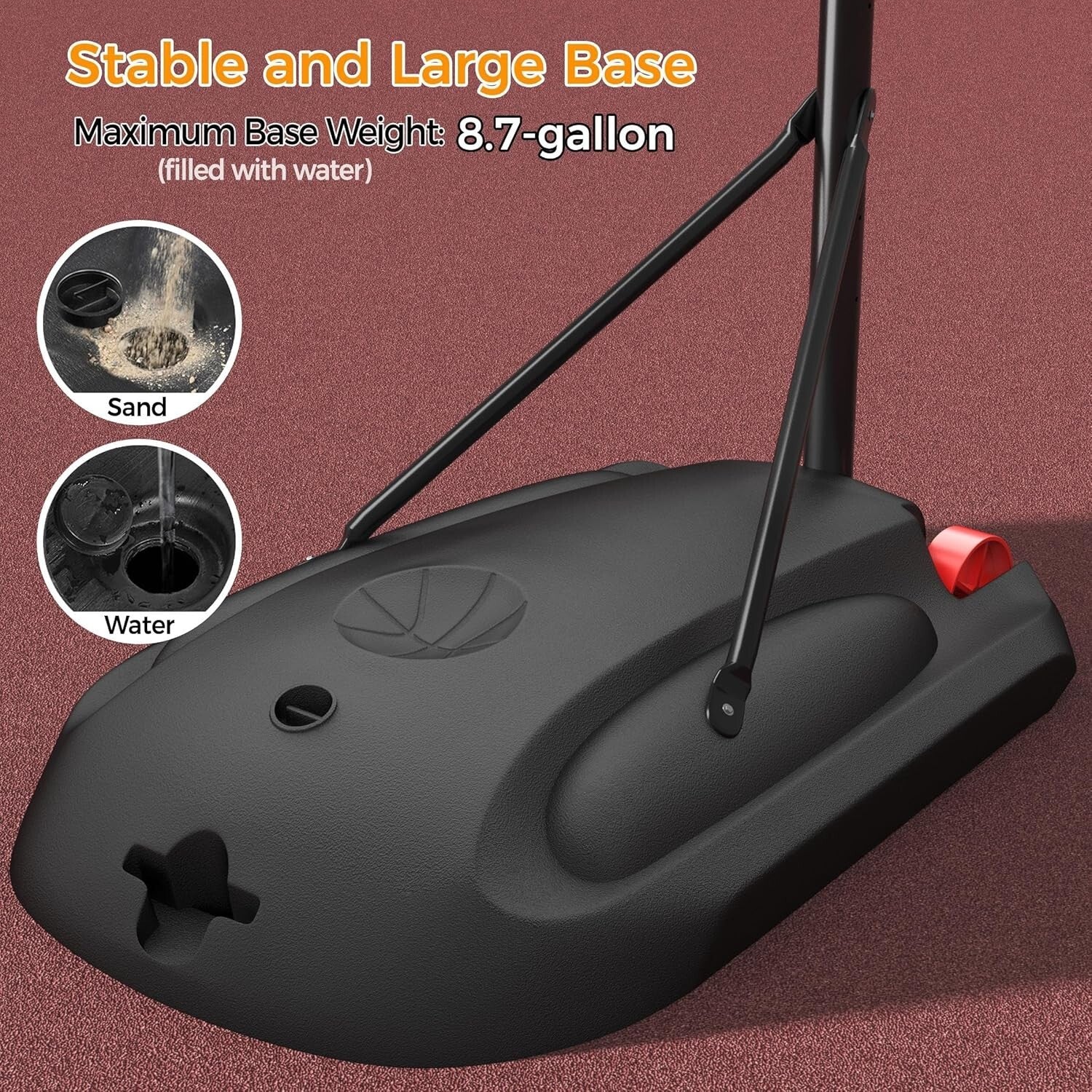 Durable Metal Portable Basketball Goal - Ideal for Kids & Teens, 32” Backboard