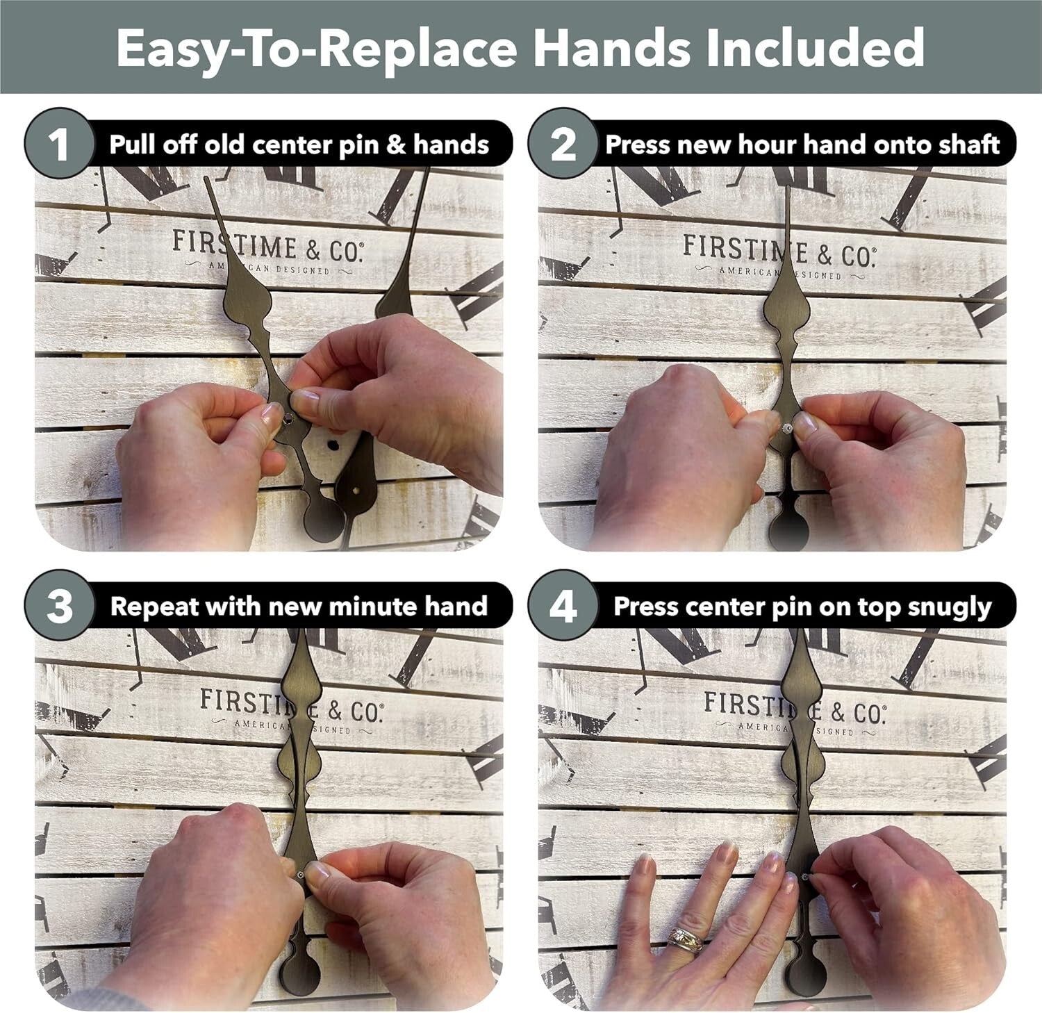 Rustic 18'' Farmhouse Wall Clock - Large White Wood Decor for Living Space