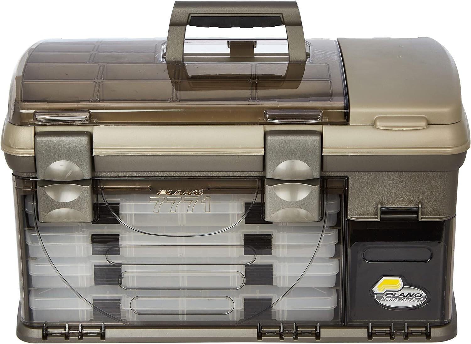 Graphite/Sandstone Tackle Box with Spacious Bulk Storage - Ideal for Anglers