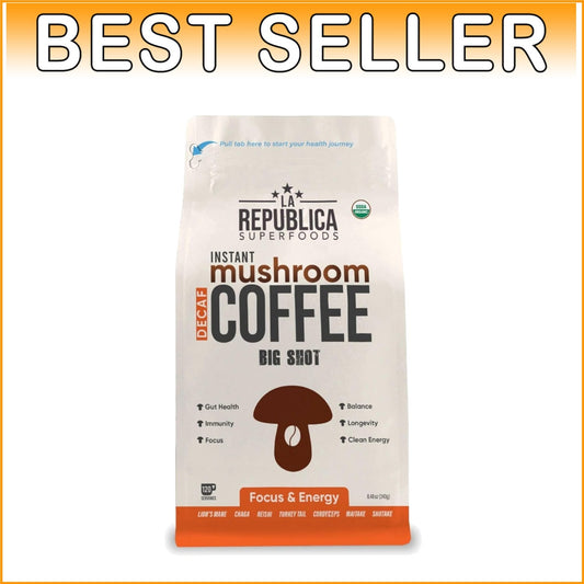 Experience Clean Energy: 120 Servings of La Republica Decaf Mushroom Coffee