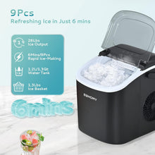 Load image into Gallery viewer, Effortless Portable Ice Maker: 9 Ice Cubes in 6 Mins, Perfect for Home &amp; Camping