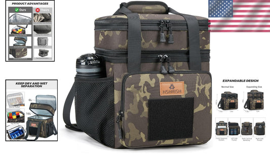 All-in-One Insulated Cooler Bag for Work and Outdoor Adventures - 22L Capacity