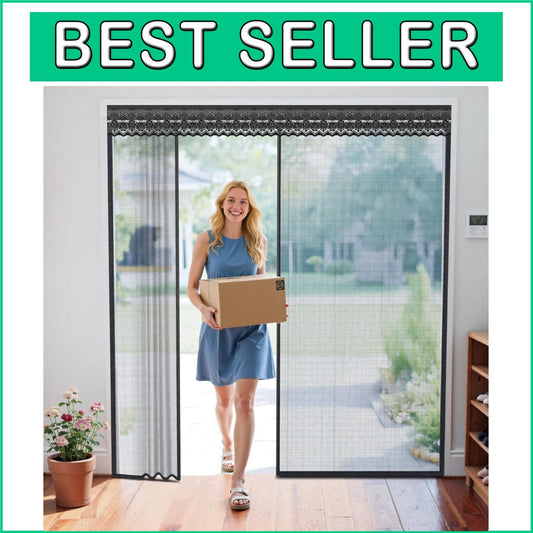 Effortless Magnetic Screen Door with Sliding Track, 72x80 Inch for Modern Homes