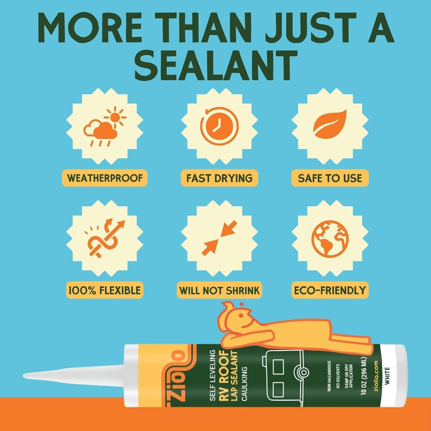 Self-Leveling RV Roof Sealant - White Waterproof EPDM Caulk for Easy Application