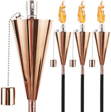 Load image into Gallery viewer, Elegant Stainless Steel Oil Torches for Garden - Set of 4 with 7-Hour Burn Time