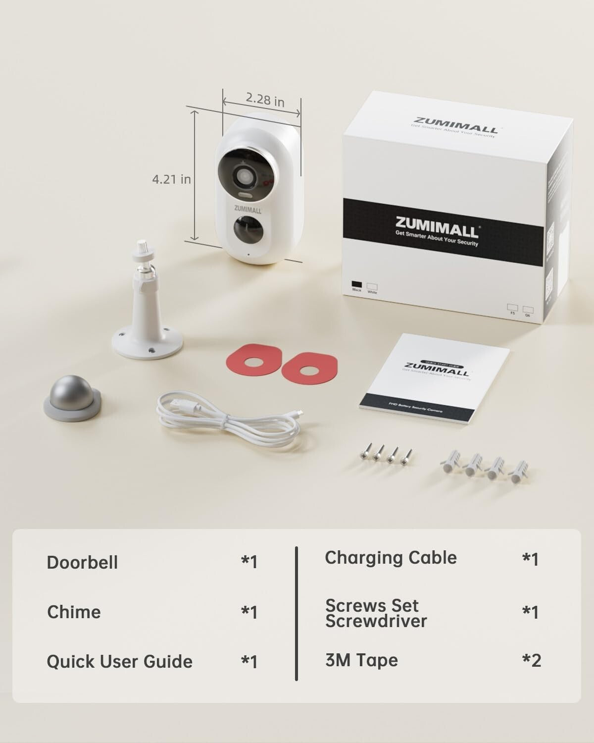 Enhanced 2K Wireless Home Security Cameras - 4 Pack, Easy Install, Night Vision