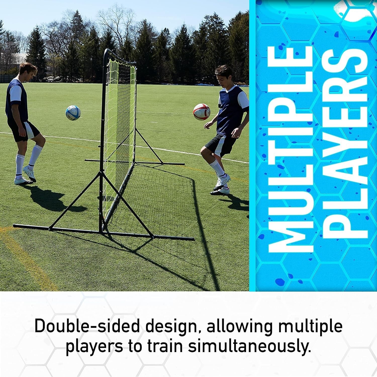 Durable Soccer Rebounder - Tournament Steel Net for Training 12' x 6' & 6' x 4'