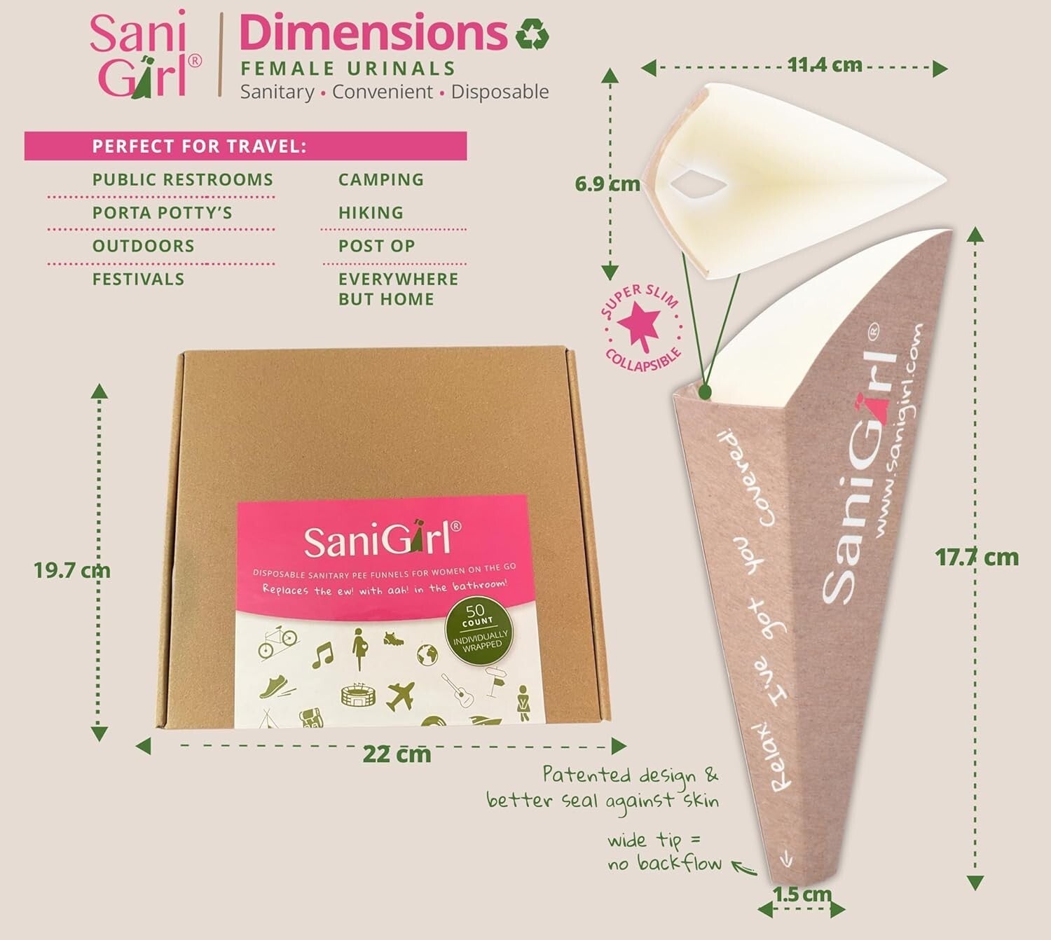 Eco-Friendly Female Urination Device - Compact Pee Funnels for Travel & Camping