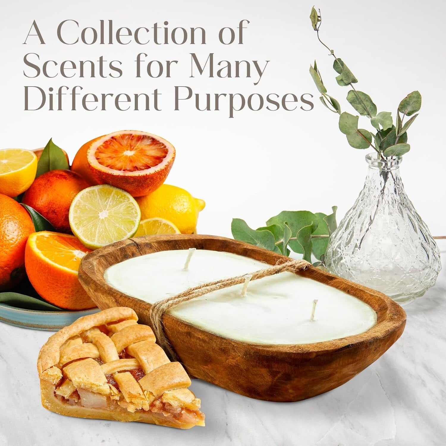 Eco-Friendly 3 Wick Lavender Candle in Spanish Oak Bowl - 40 Hour Burn