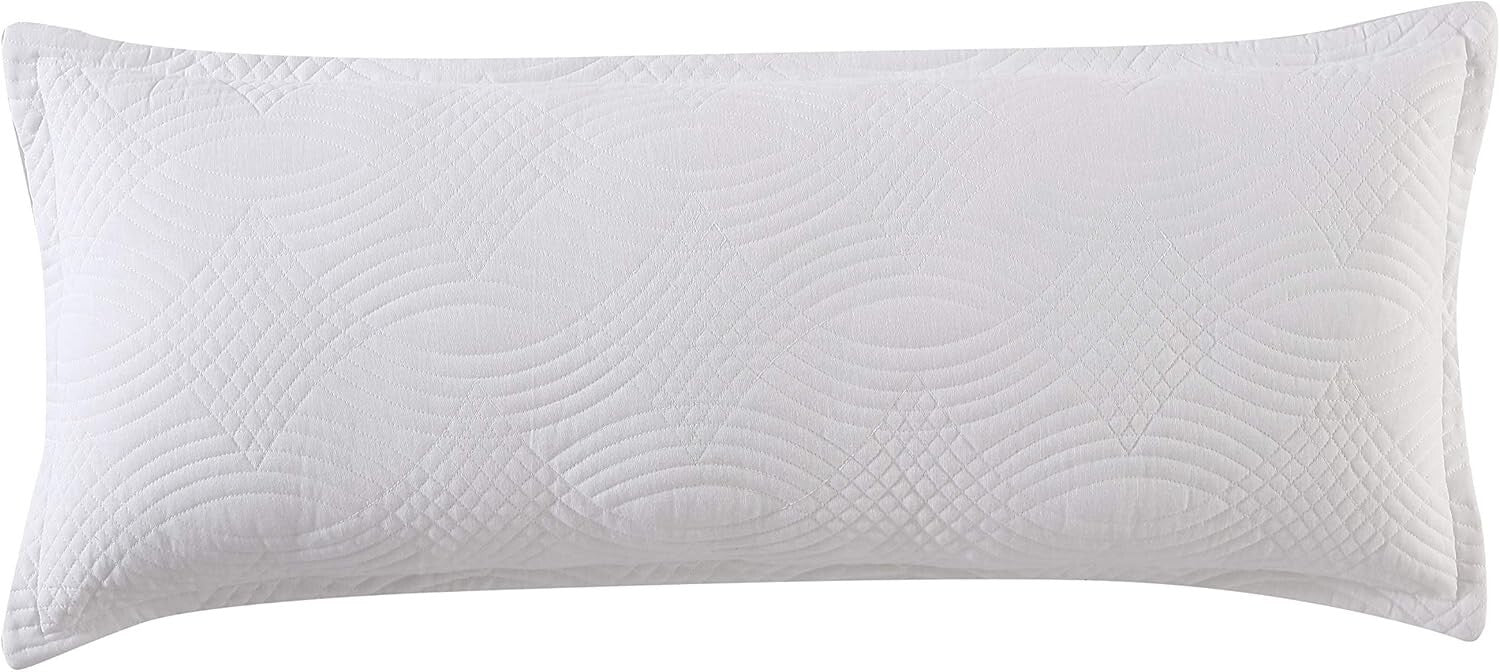 Lightweight Trellis White Cotton Daybed Cover with Shams and Pillow Cover