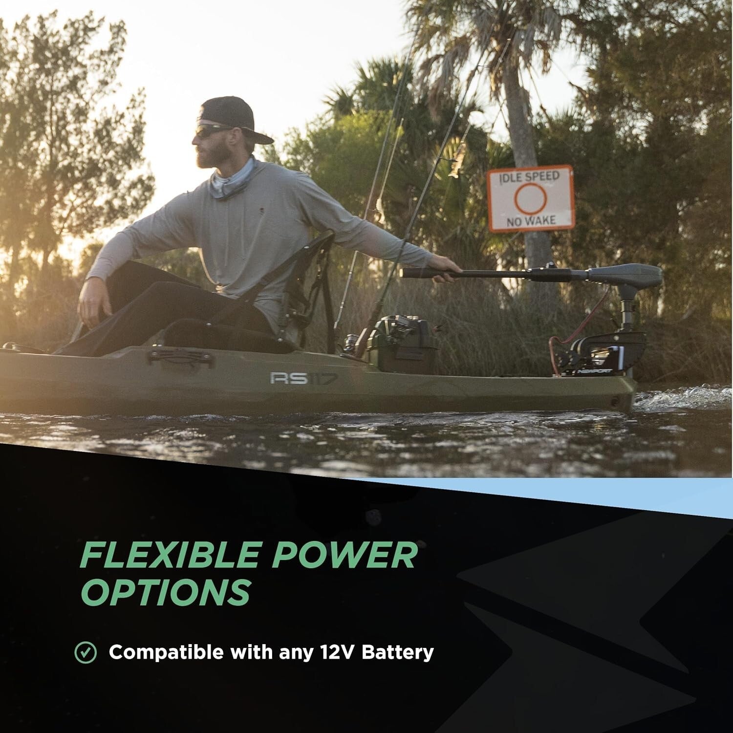 Premium Saltwater-Ready Electric Trolling Motor 55lb with 24'' Adjustable Shaft