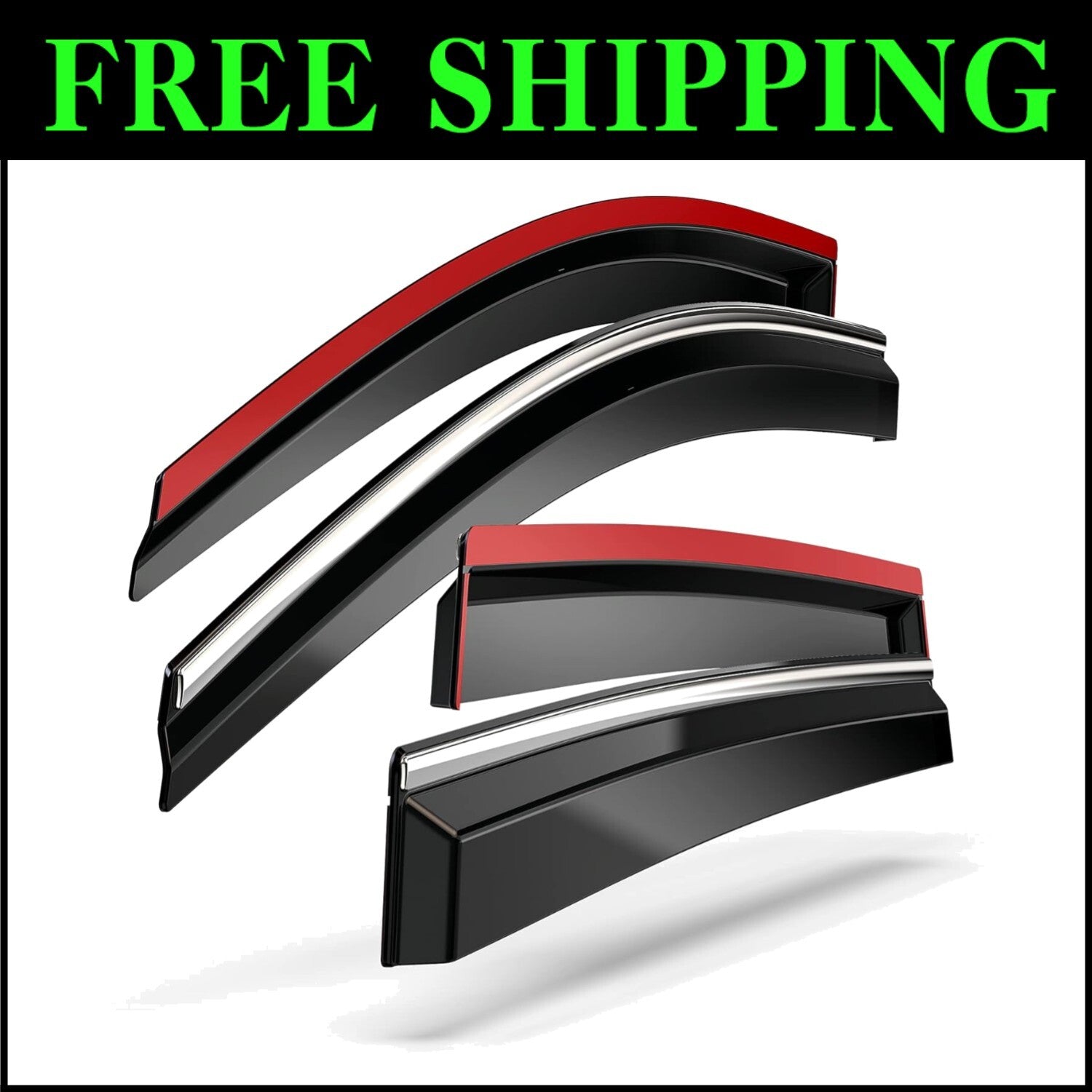 Durable Shatter-Resistant Rain Guards for 2019-2024 Vehicle Models - 4pc Set