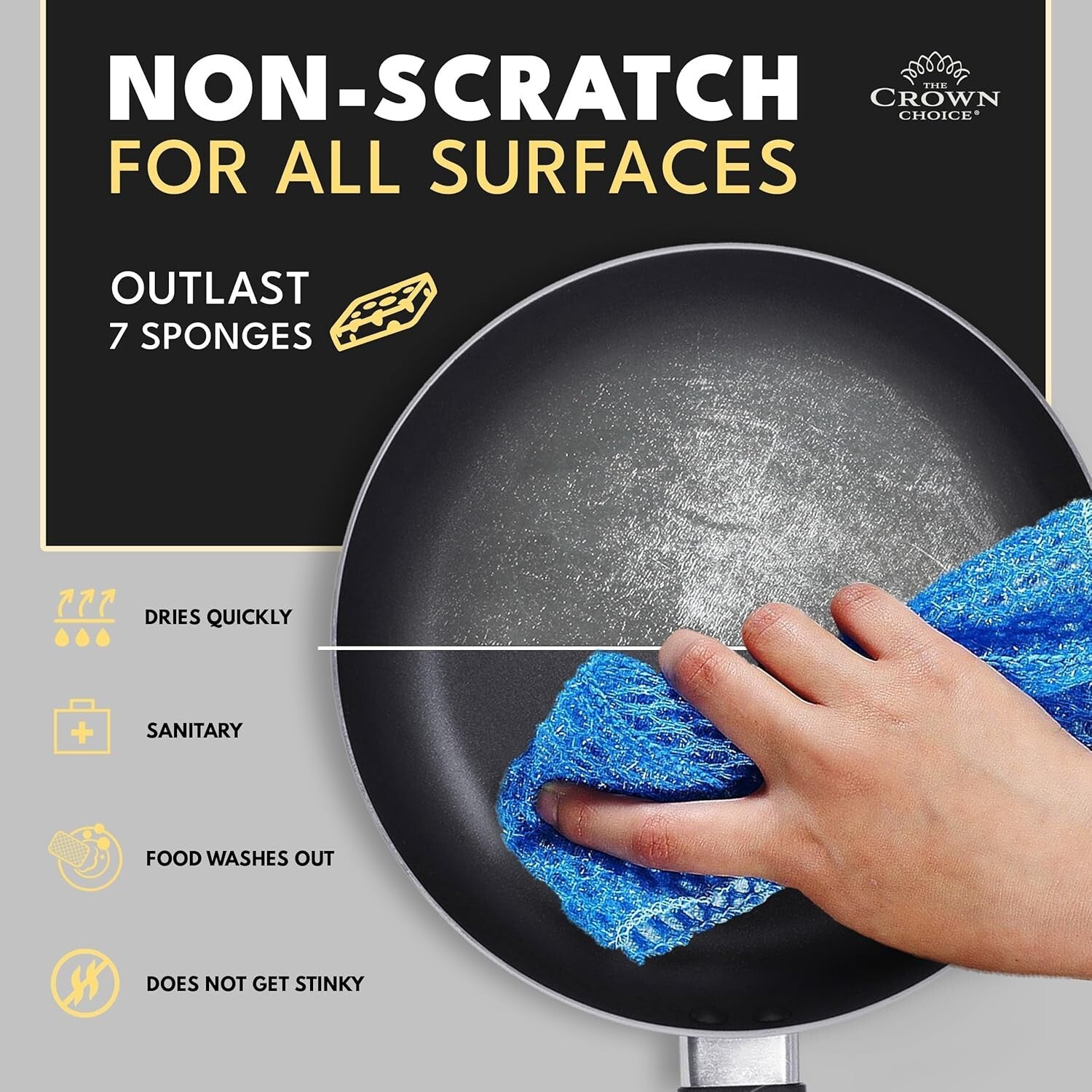 Eco-Friendly Non-Abrasive Dish Scrubbers - 12 Reusable Kitchen Pads