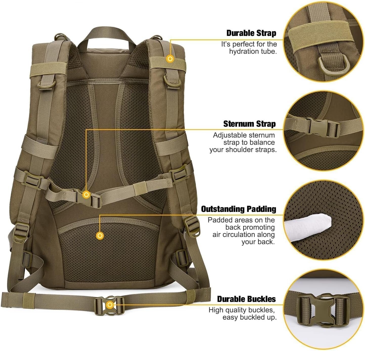 Versatile 25L Tactical Hiking Backpack - Molle System for Outdoor Adventures