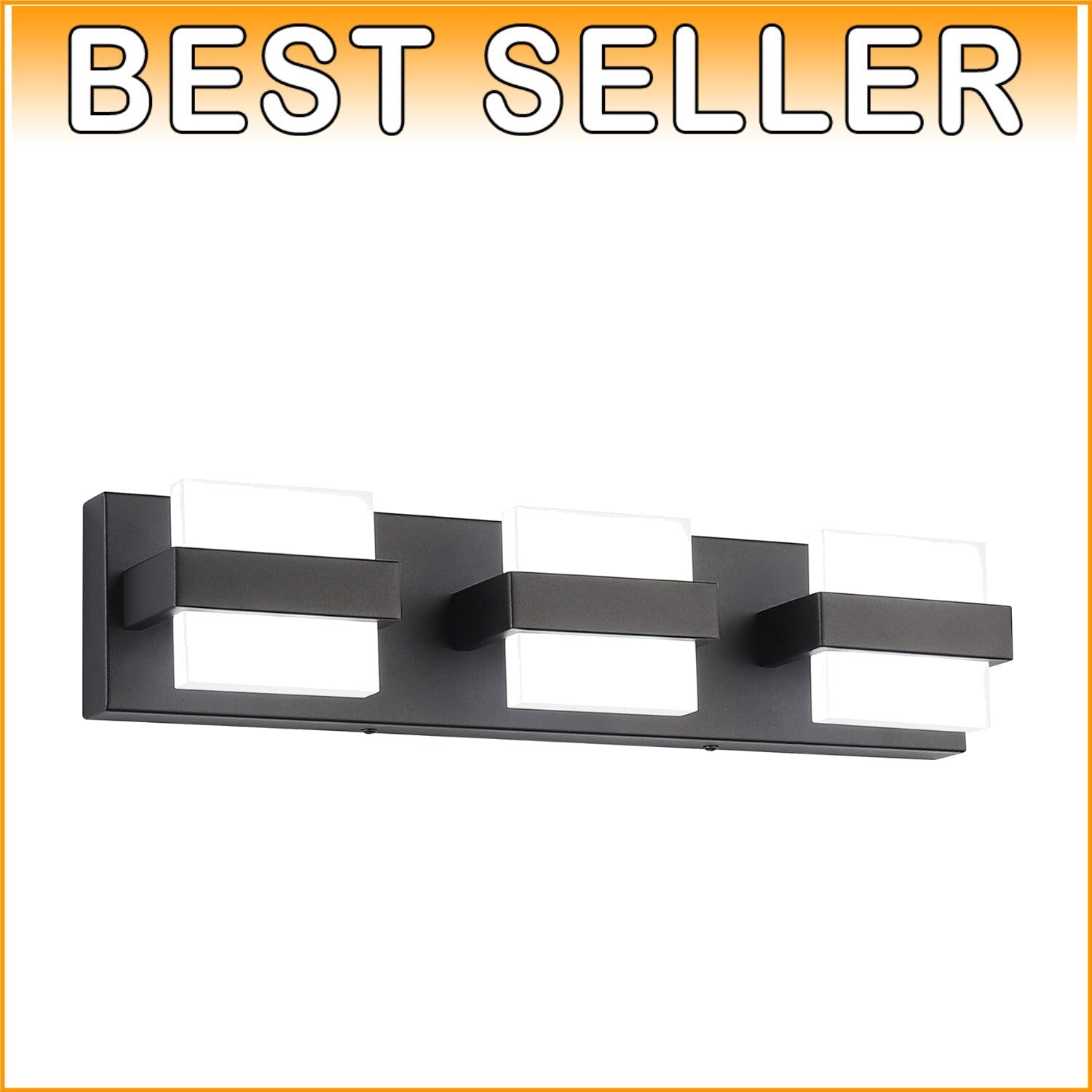 Durable 3-Light Black Vanity Light – Elegant LED Fixture for Various Settings