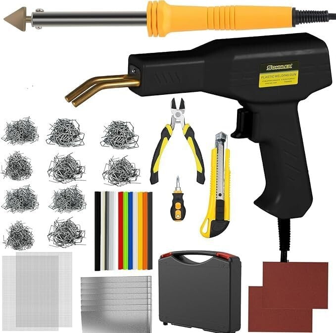 All-in-One Plastic Repair Kit - 100W Welder, Staples & Accessories Included