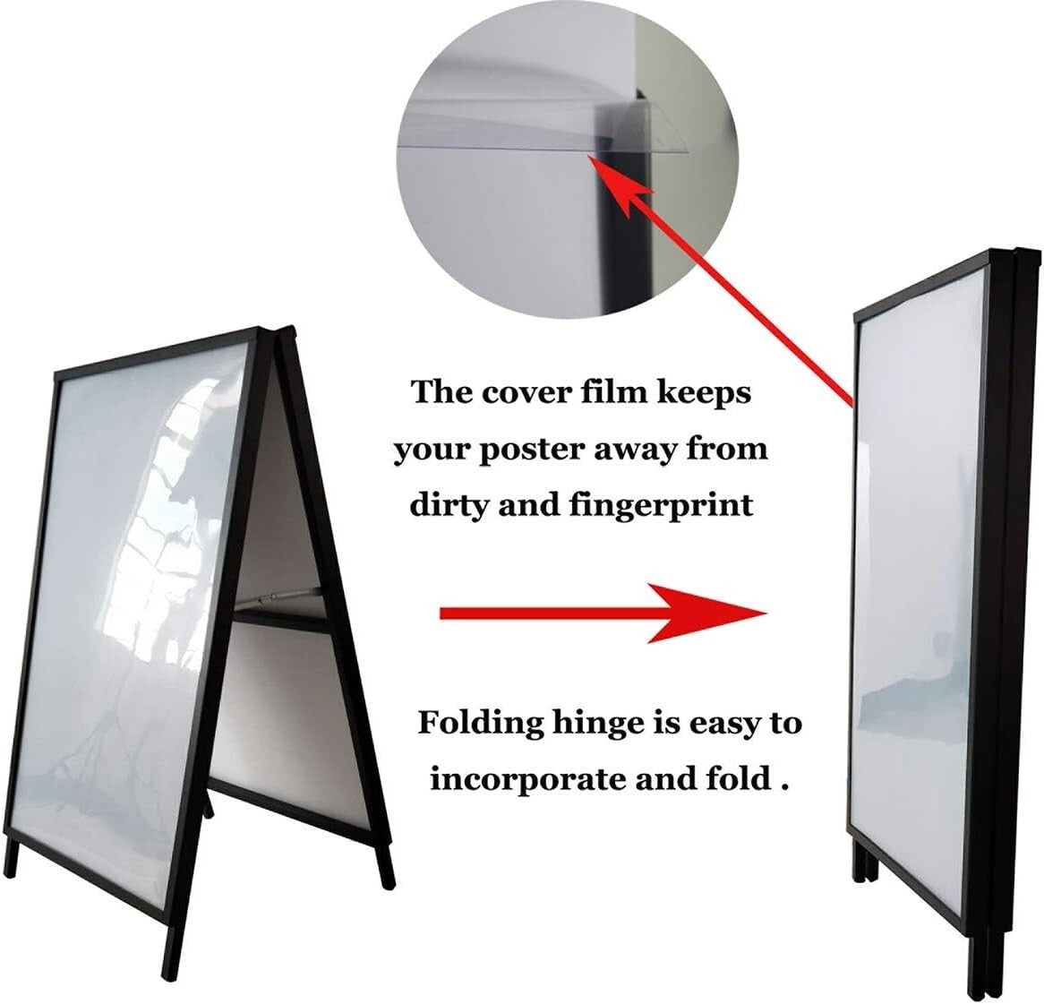Durable Black Sidewalk Sign 24x36 for Promotions with Easy Ad Replacement System