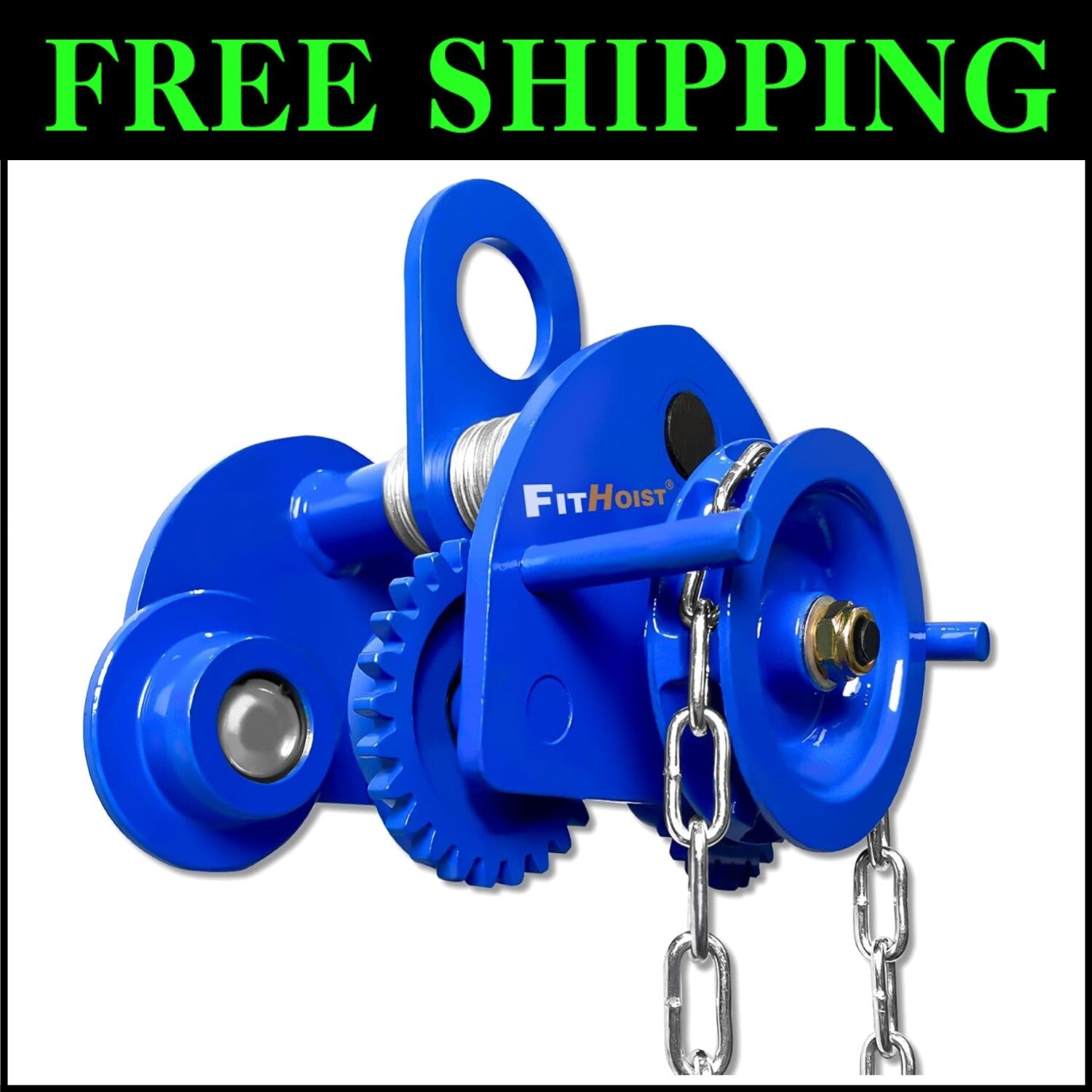 1 Ton Heavy-Duty Chain Hoist Trolley - Ideal for Warehouses & Construction Sites