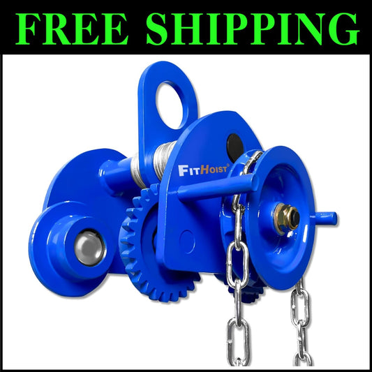 1 Ton Heavy-Duty Chain Hoist Trolley - Ideal for Warehouses & Construction Sites