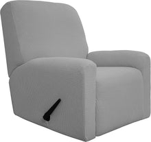 Load image into Gallery viewer, Light Gray Recliner Sofa Cover - 4-Piece Stretch Protector with Jacquard Design