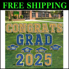 Load image into Gallery viewer, Congrats Grad 2025 Outdoor Decorations - Large, Waterproof Yard Signs Set