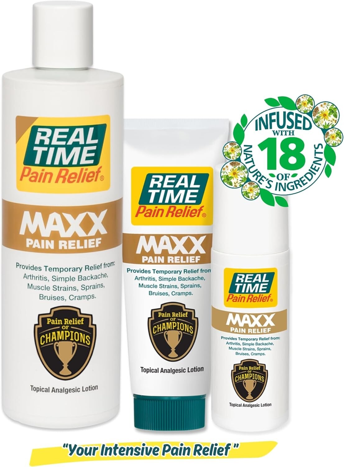 MAXX 12 Ounce Maximum Strength Natural Pain Relief Lotion - Fast Absorbing