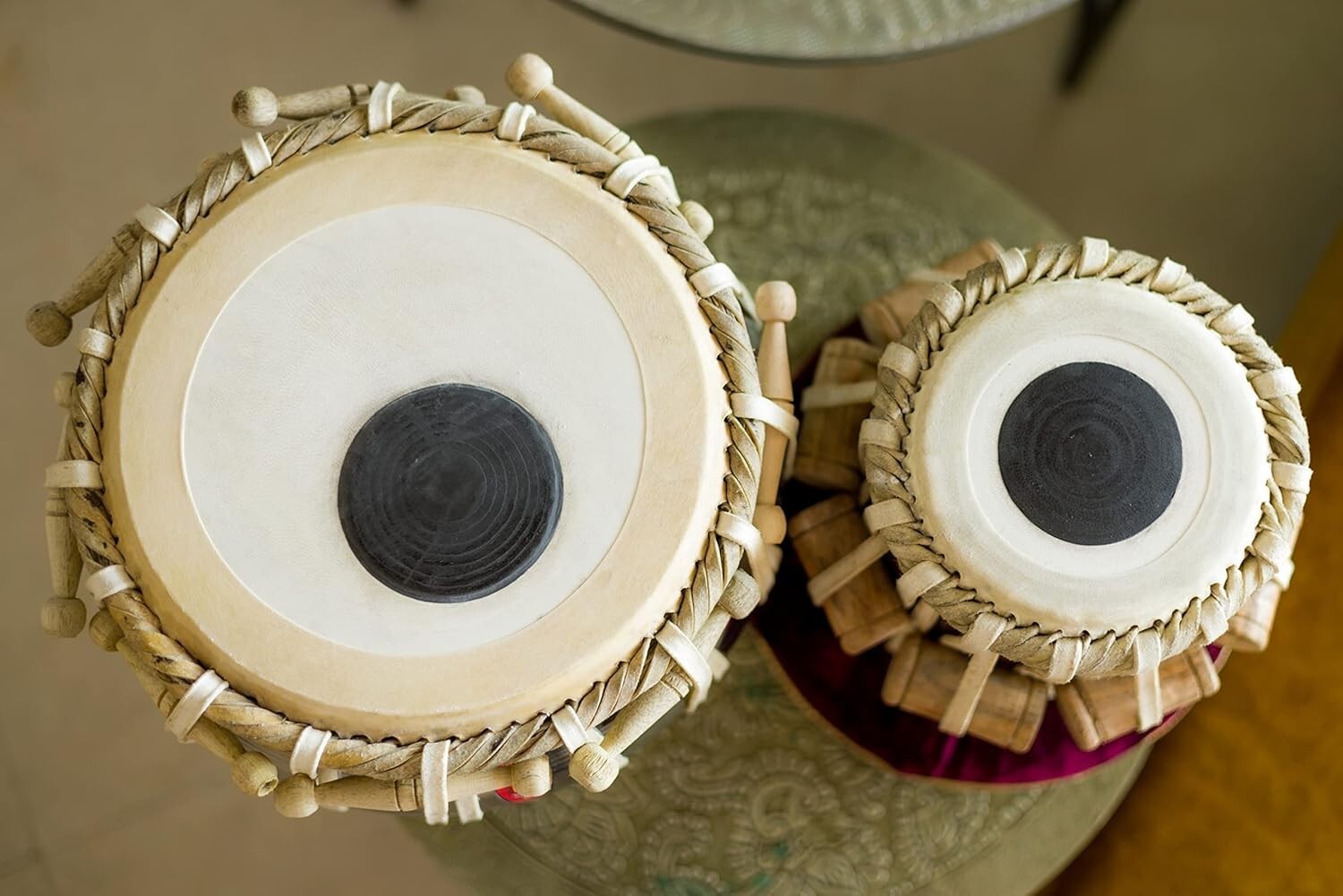 Basic Tabla Set for Beginners - Steel Bayan, Dayan, and Instructional Resources
