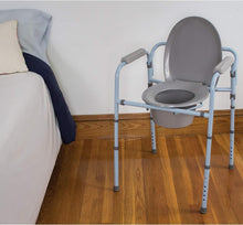 Load image into Gallery viewer, Folding Bedside Commode Chair for Adults - Supports 300lbs, 42 Liners Included