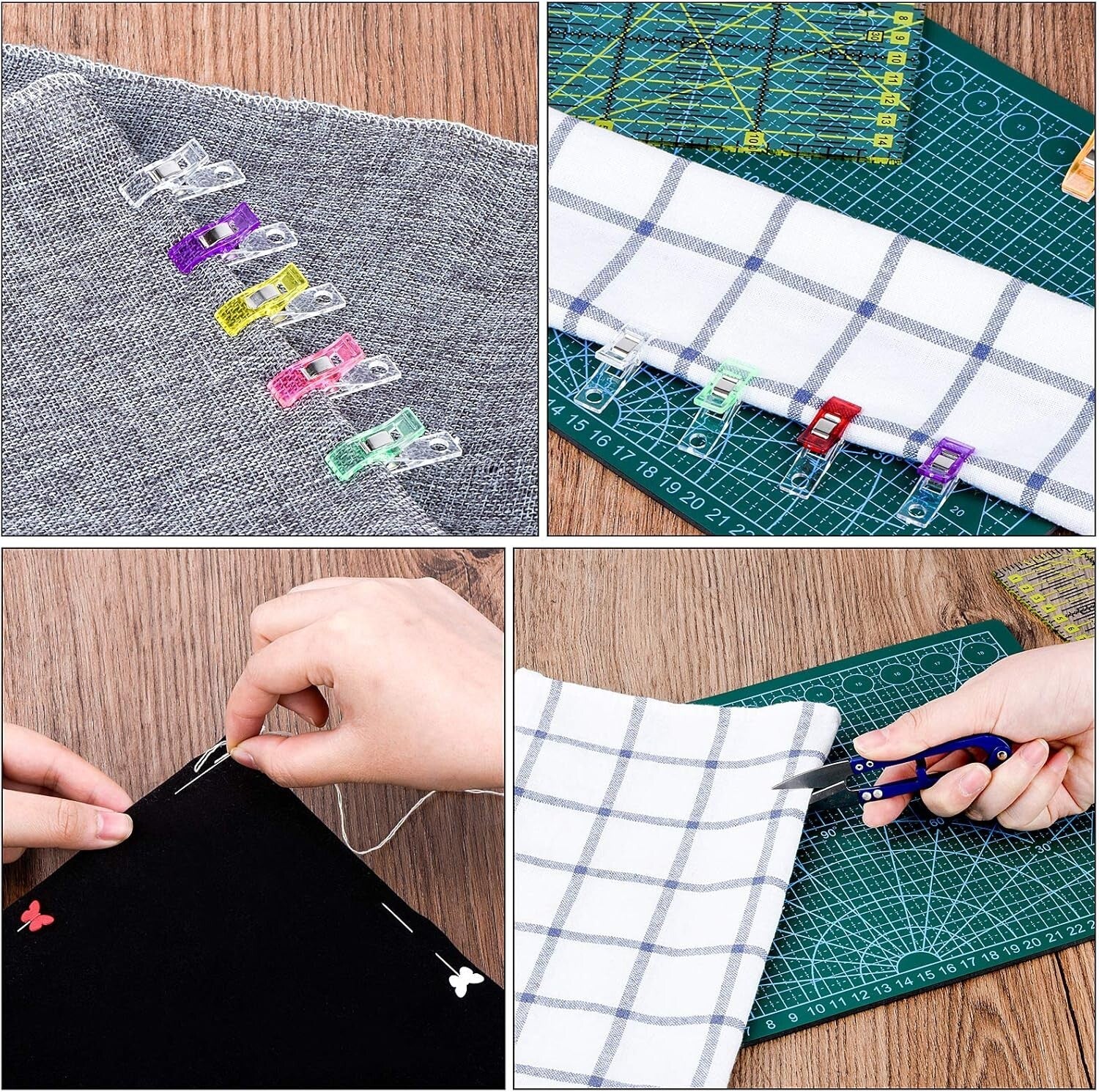 Sewing & Quilting Essential Kit: 104-Piece Rotary Cutter with Ruler & Clips