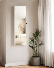 Load image into Gallery viewer, Polished Jewelry Armoire - 8 LED Lighted Full-Length Mirror Storage Solution