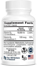 Load image into Gallery viewer, Natural Vitamin D3 &amp; K2 Capsules - 120 Count for Bone and Cardiovascular Support