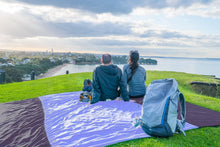 Load image into Gallery viewer, Oversized Waterproof Beach Mat with 6 Stakes and Corner Pockets for Stability