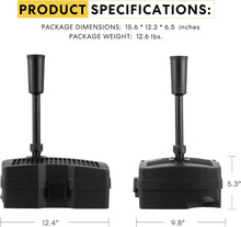 Load image into Gallery viewer, Reliable 660 GPH Pond Filter Pump with Built-In Light: Perfect for Garden Ponds