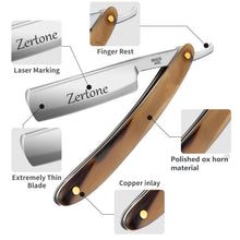 Load image into Gallery viewer, Pre-Sharpened Straight Razor with Real Horn Handle - Ultimate Shaving Experience