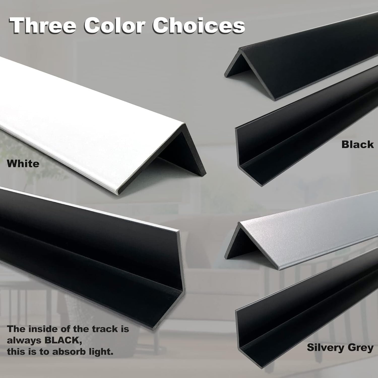 Customizable Light Blocking Strips for Blackout Blinds - 58.5" Silvery Grey Duo