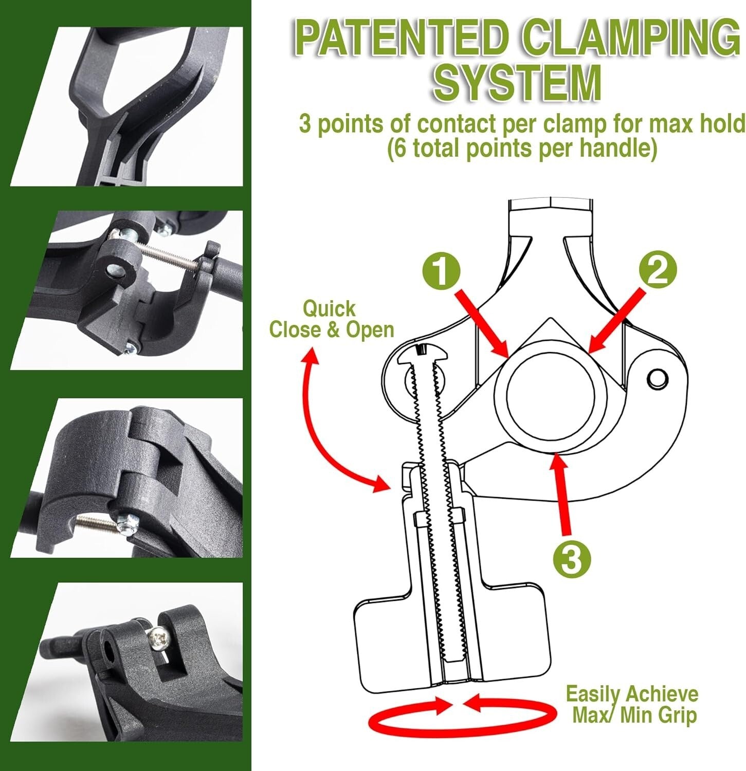 Heavy-Duty Ergonomic Handle Attachments for Gardening - Made in the USA, 2-Pack