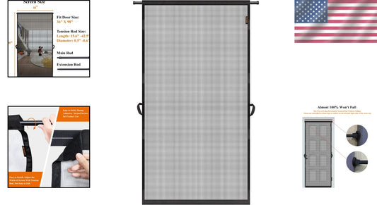 Elegant & Fireproof Hanging Screen Door - Two Installation Methods Available