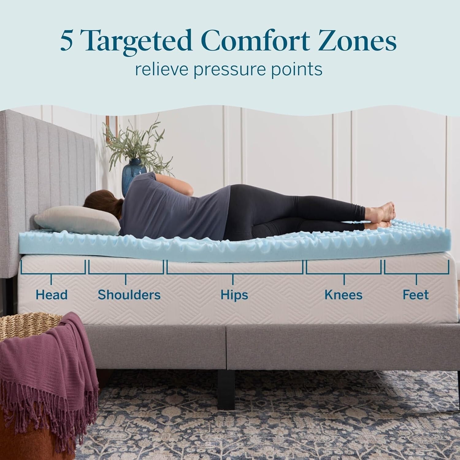 Cooling Gel Infused Memory Foam Mattress Topper - 3 Inch California King Comfort