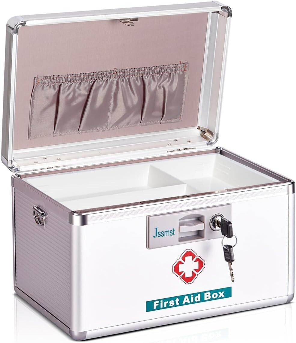 Durable Lockable Medicine Box with Plush Interior - 4.1 lb Lightweight Design