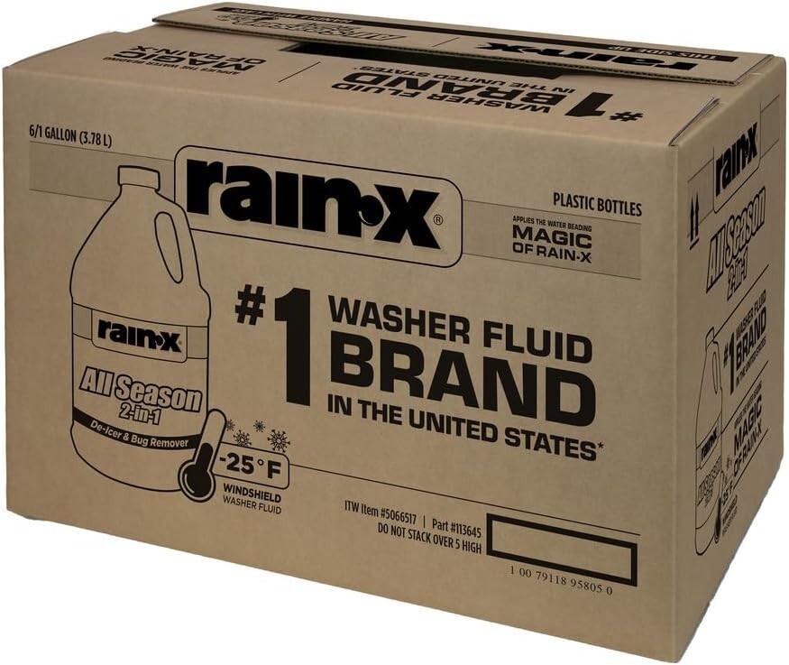 All Season 2-In-1 Windshield Washer -25°F, Pack of 6 Gallons, Liquid Cleaner