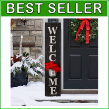 Load image into Gallery viewer, 42-Inch Rustic Farmhouse Vertical Welcome Sign with Planter for Front Porch