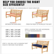 Load image into Gallery viewer, Luxurious 3-Inch Thick Patio Cushion for Outdoor Benches - Colorfast &amp; Durable