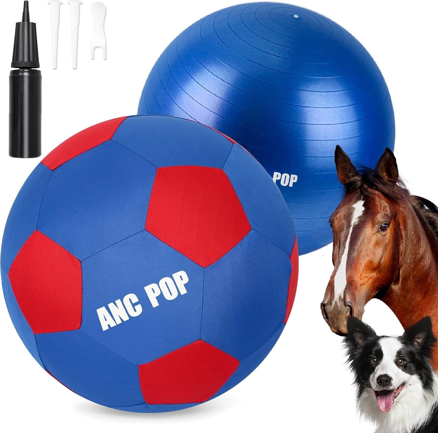 Durable 25" Herding Ball for Dogs & Horses with Washable Cover & Pump