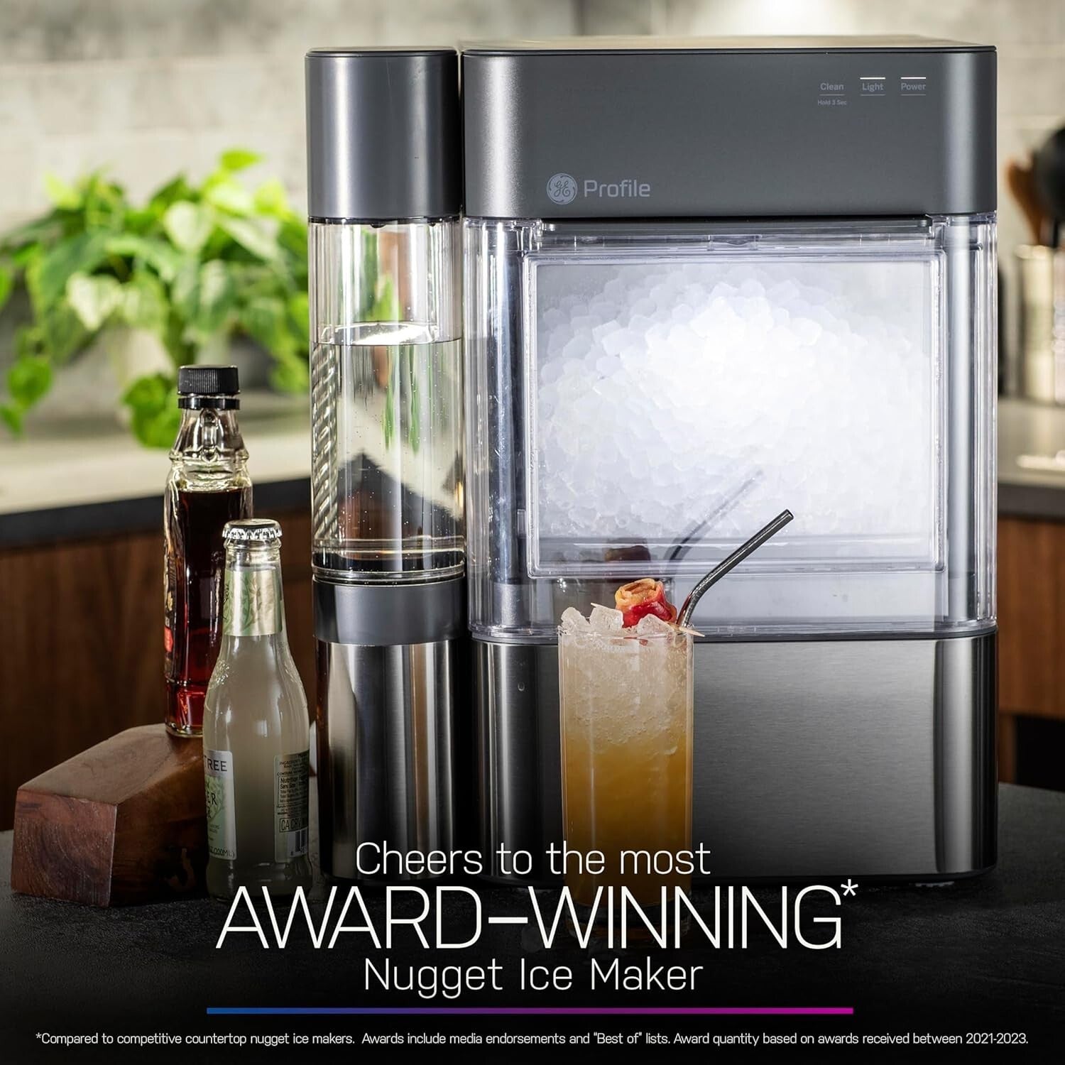 Fast-Production Countertop Ice Maker - 38 lbs of Chewable Ice with WiFi Control